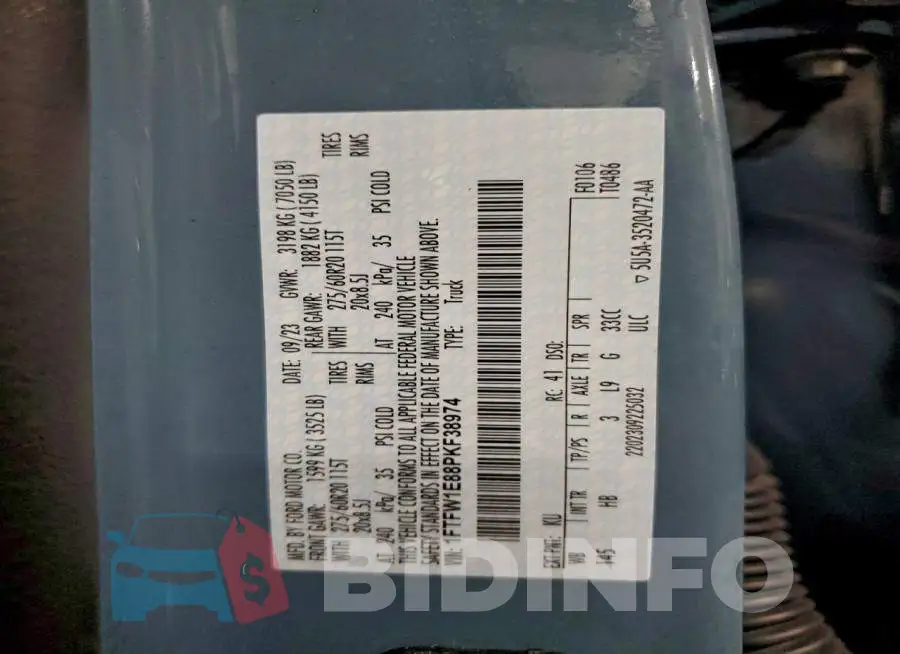1FTFW1E88PKF38974 Photo# 13