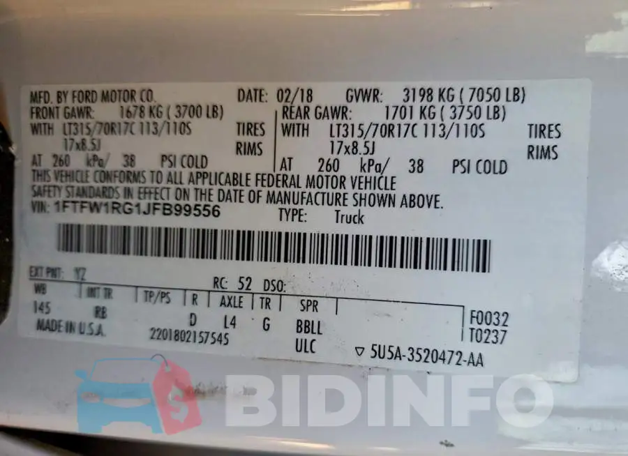 1FTFW1RG1JFB99556 Photo# 12