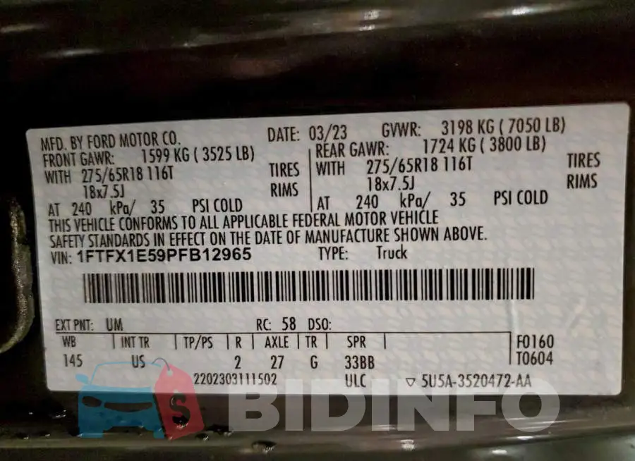 1FTFX1E59PFB12965 Photo# 12