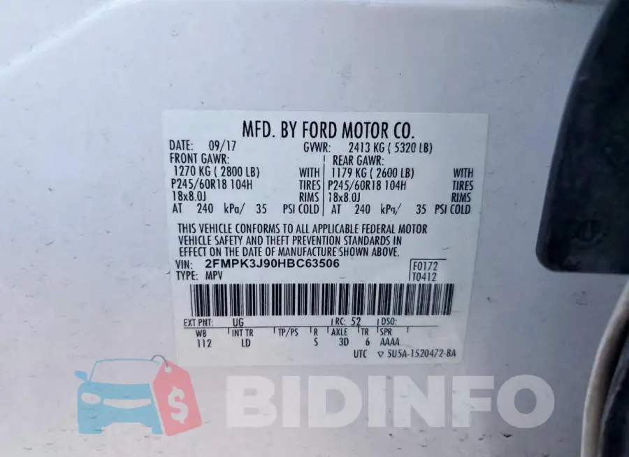 2FMPK3J90HBC63506 Photo# 14