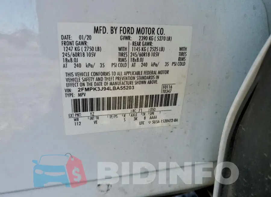 2FMPK3J94LBA55203 Photo# 12