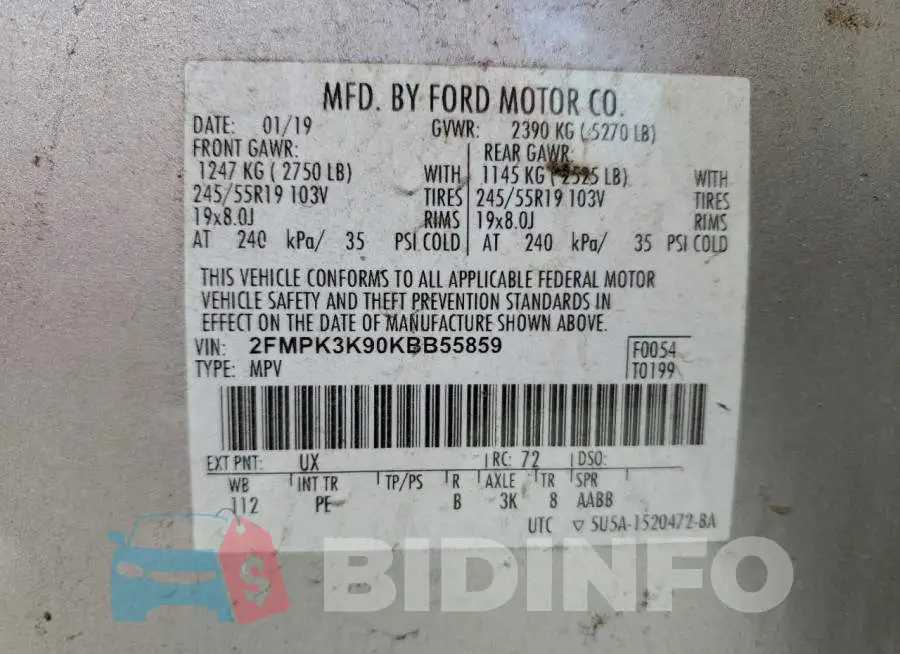 2FMPK3K90KBB55859 Photo# 12