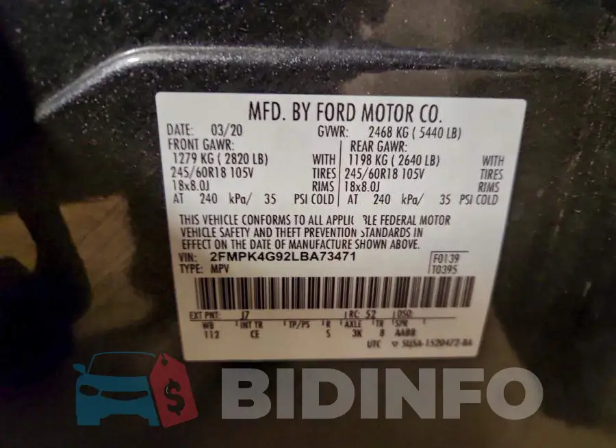 2FMPK4G92LBA73471 Photo# 14