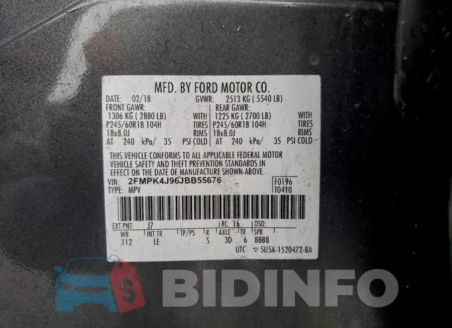 2FMPK4J96JBB55676 Photo# 13
