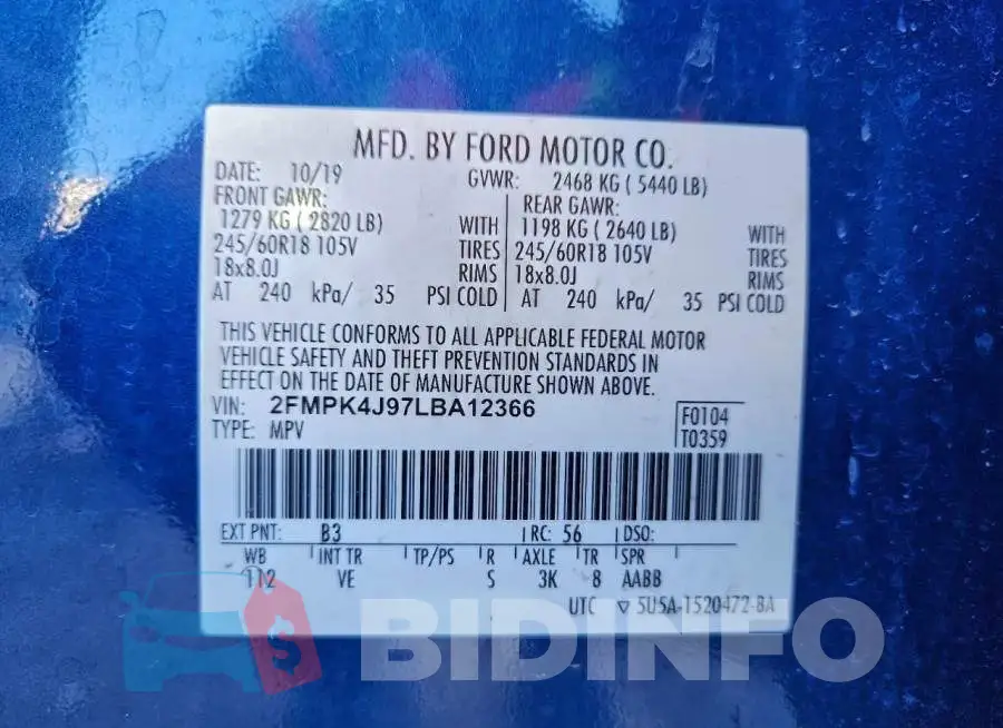 2FMPK4J97LBA12366 Photo# 13