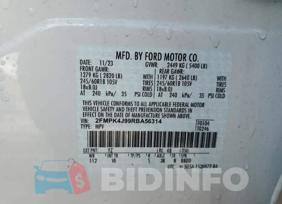 2FMPK4J99RBA56314 Photo# 14