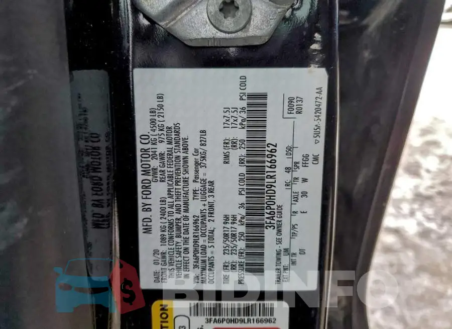 3FA6P0HD9LR166962 Photo# 13