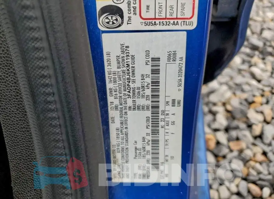 3FADP4BJ6KM119378 Photo# 12