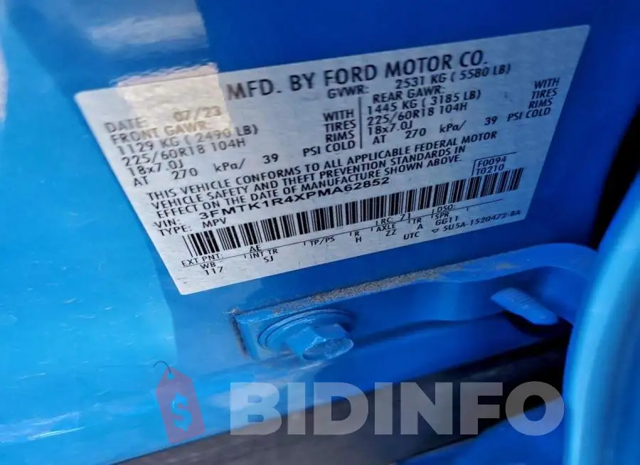 3FMTK1R4XPMA62852 Photo# 12