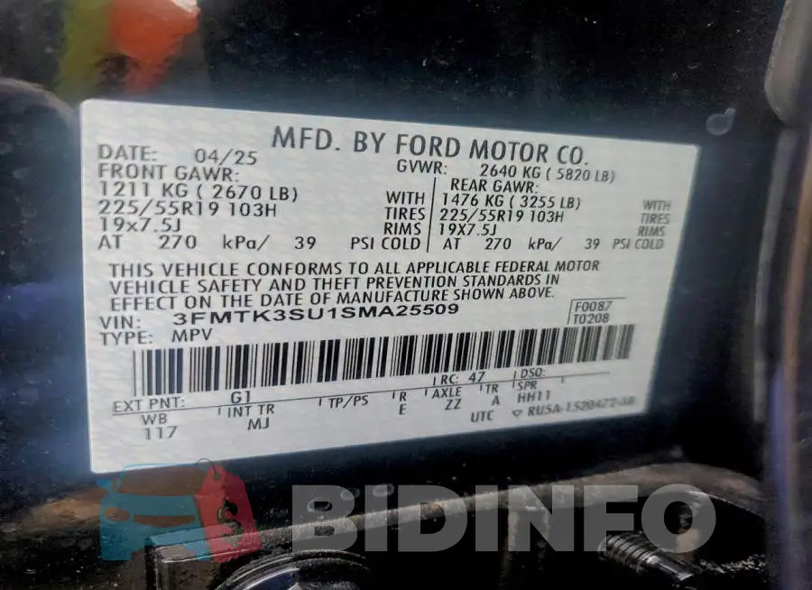 3FMTK3SU1SMA25509 Photo# 13
