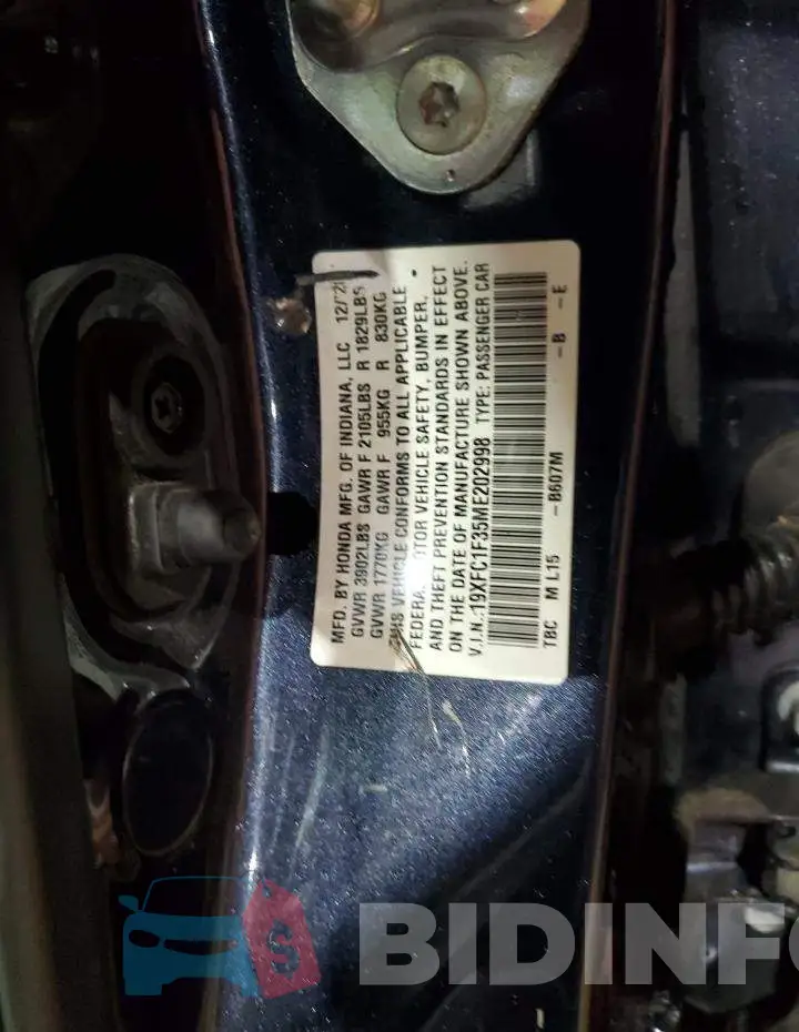 19XFC1F35ME202998 Photo# 12