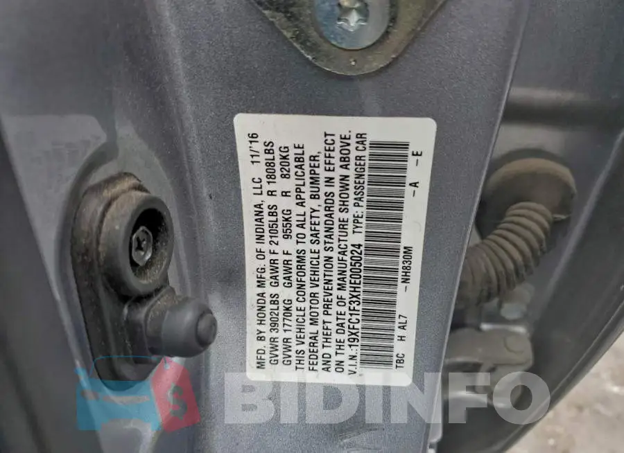 19XFC1F3XHE005024 Photo# 12
