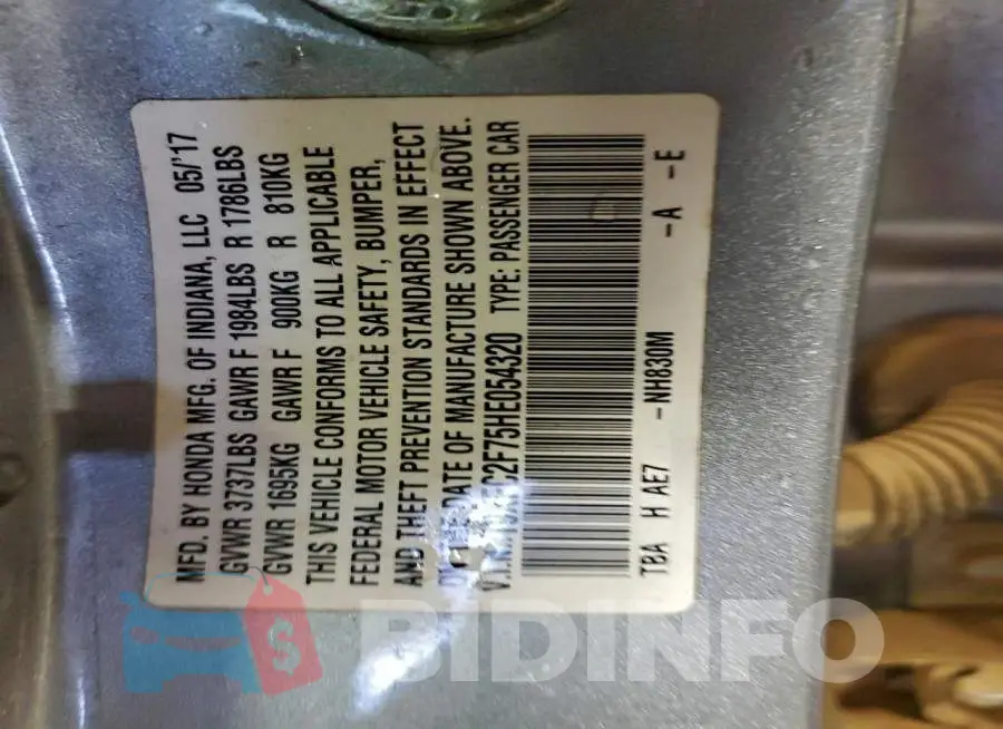 19XFC2F75HE054320 Photo# 12