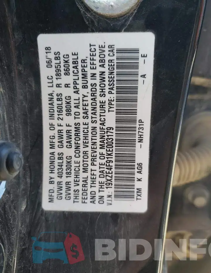 19XZE4F91KE003179 Photo# 12