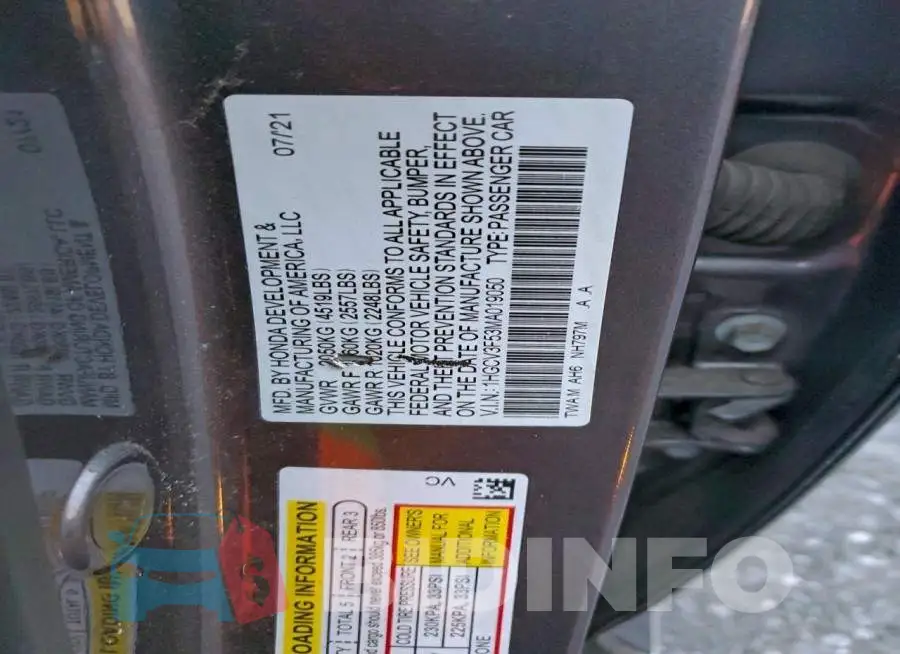 1HGCV3F53MA019050 Photo# 12