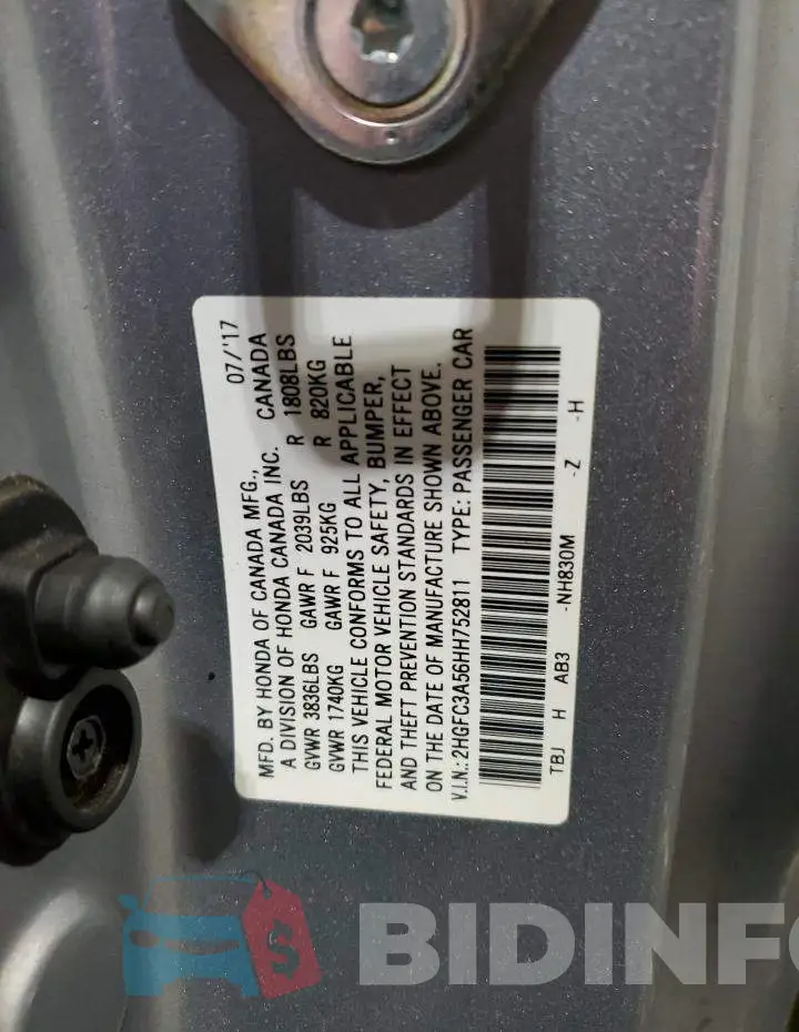 2HGFC3A56HH752811 Photo# 12