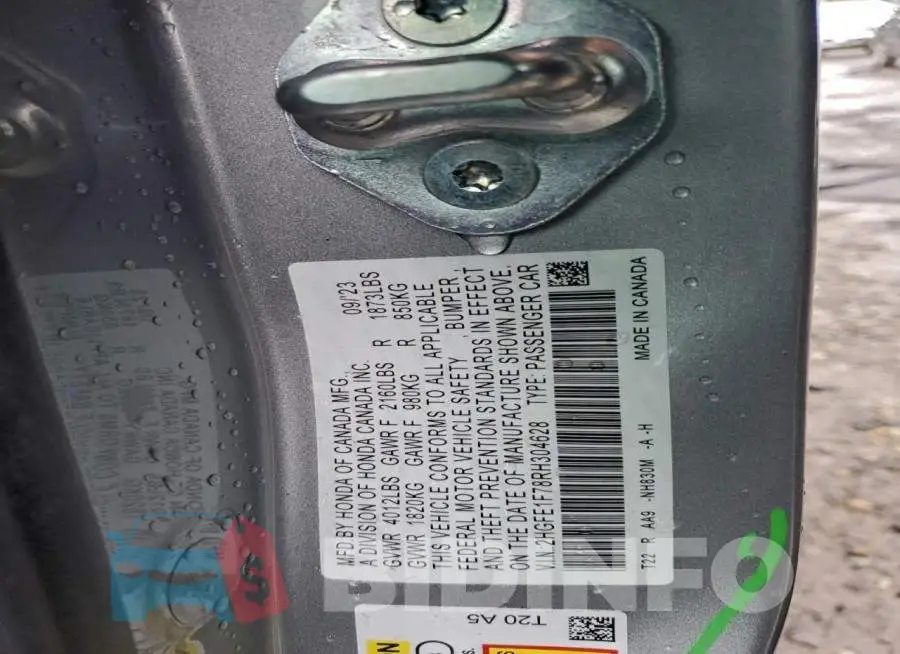 2HGFE1F78RH304628 Photo# 13
