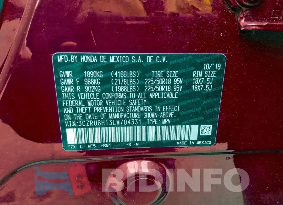 3CZRU6H13LM704331 Photo# 13