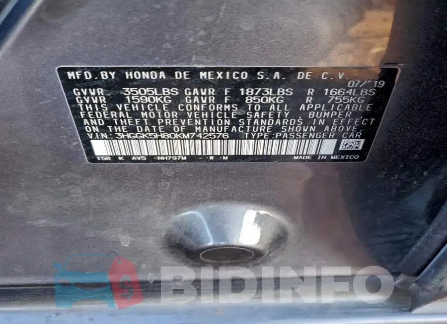3HGGK5H80KM742576 Photo# 13