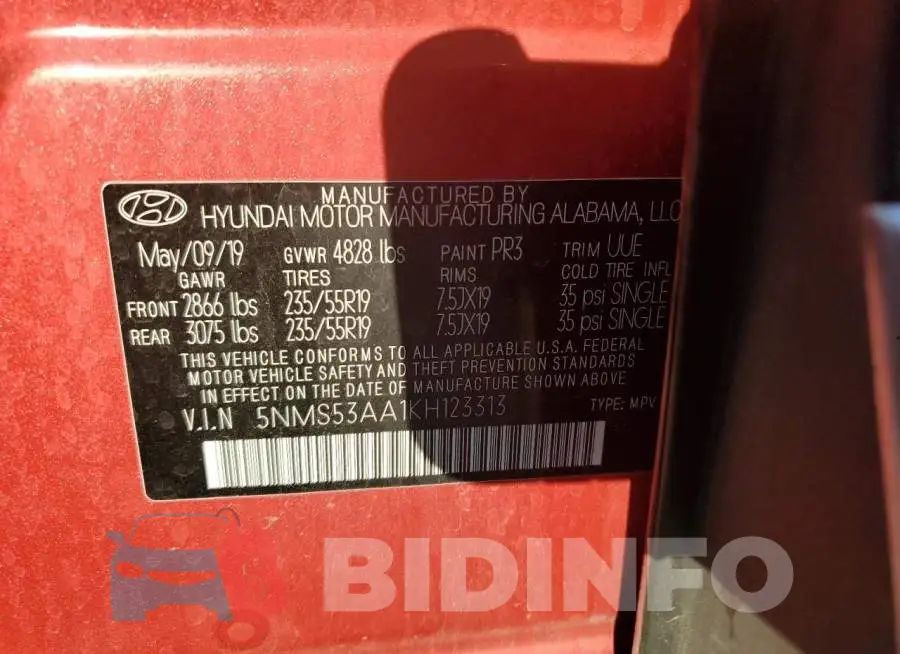 5NMS53AA1KH123313 Photo# 13