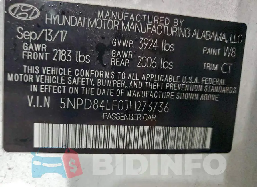 5NPD84LF0JH273736 Photo# 12
