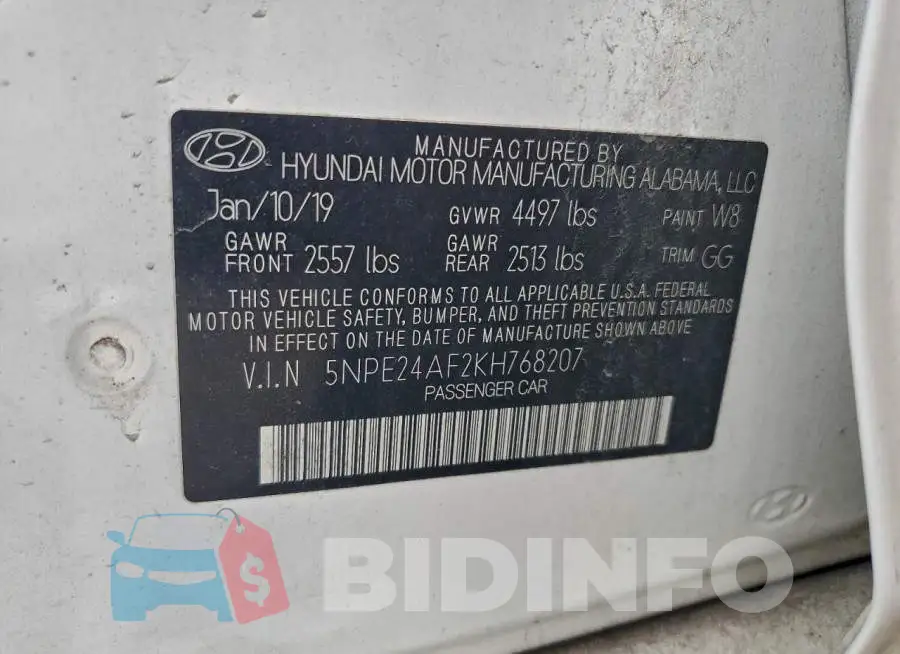 5NPE24AF2KH768207 Photo# 12