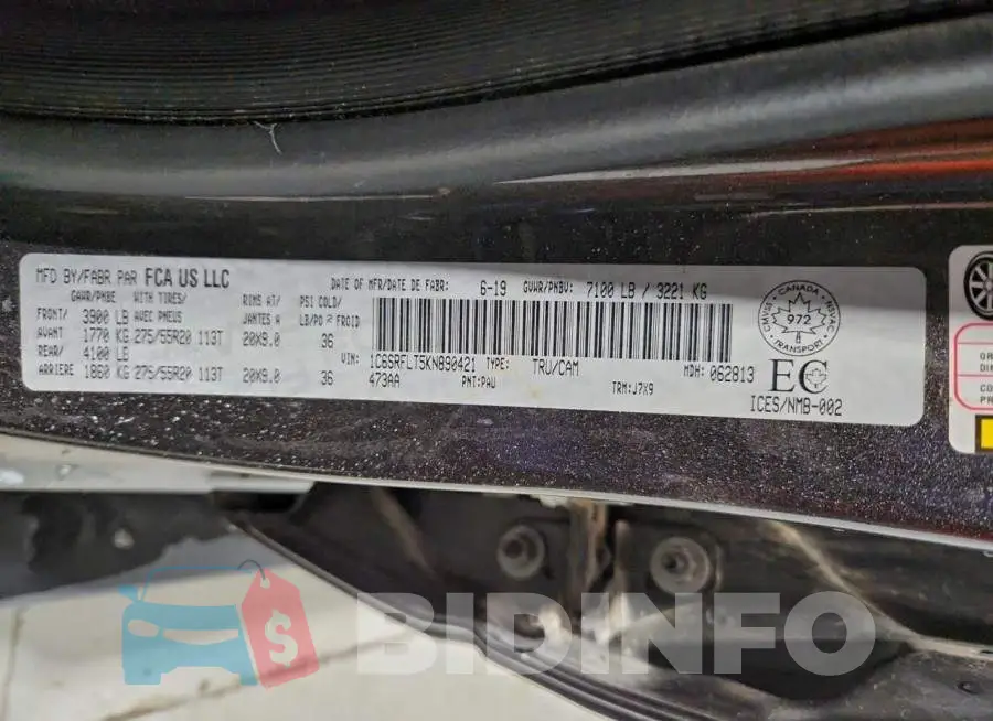 1C6SRFLT5KN890421 Photo# 12
