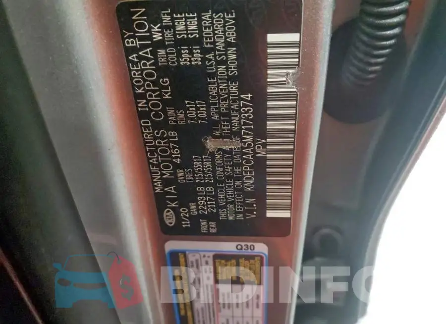 KNDEPCAA5M7173374 Photo# 14