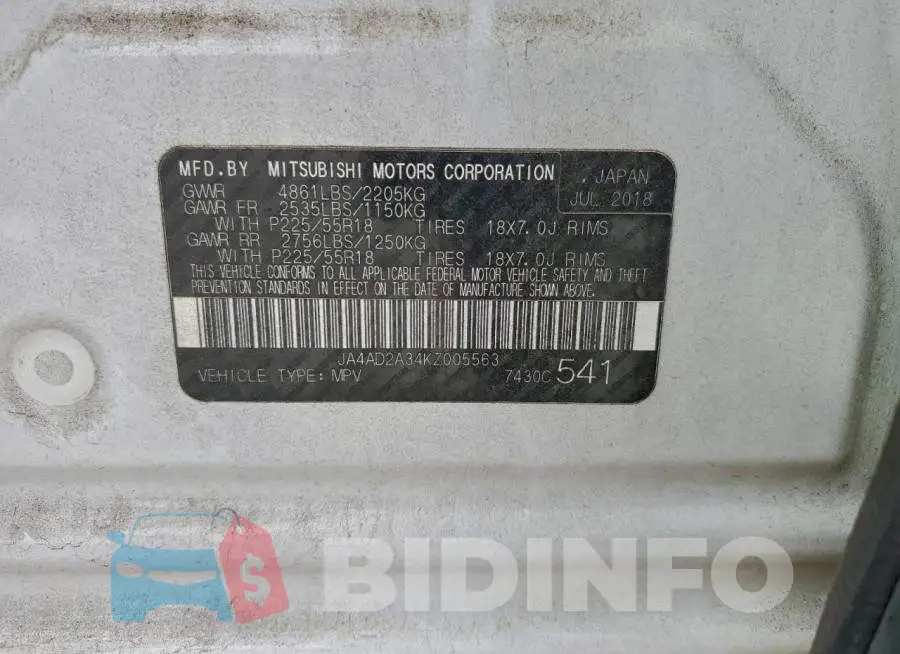 JA4AD2A34KZ005563 Photo# 13