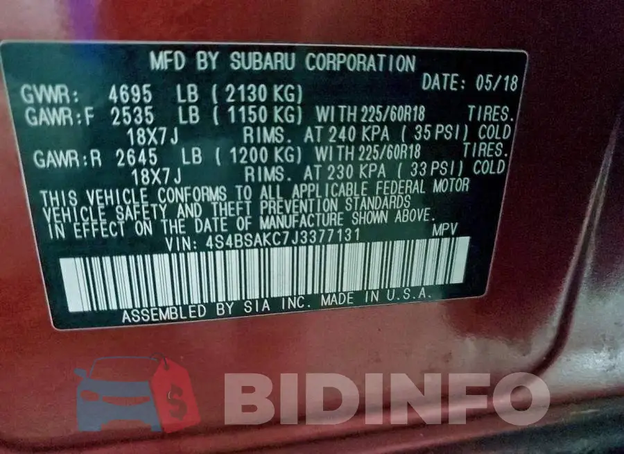 4S4BSAKC7J3377131 Photo# 13