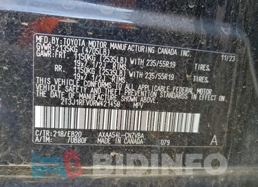 2T3J1RFV0RW421458 Photo# 13