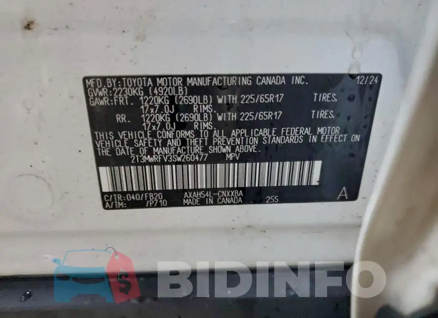 2T3MWRFV3SW260477 Photo# 13