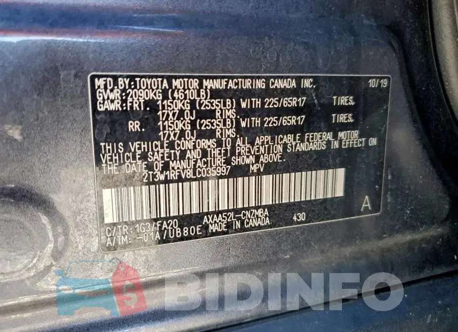 2T3W1RFV8LC035997 Photo# 13