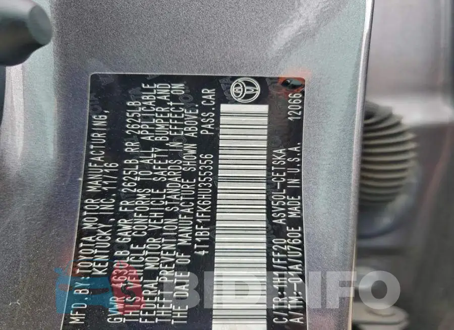 4T1BF1FK6HU355356 Photo# 13