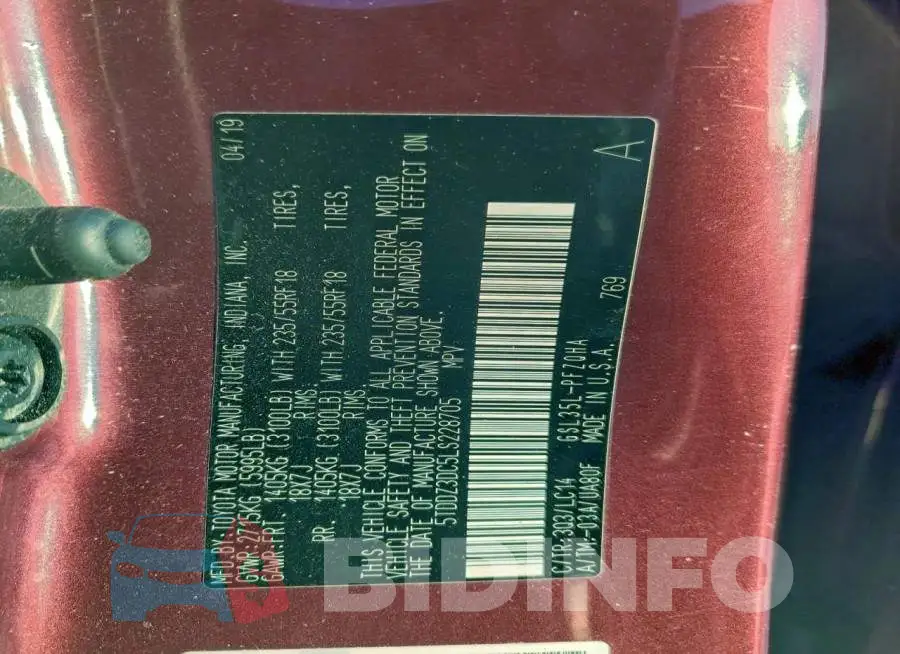 5TDDZ3DC5LS228705 Photo# 13
