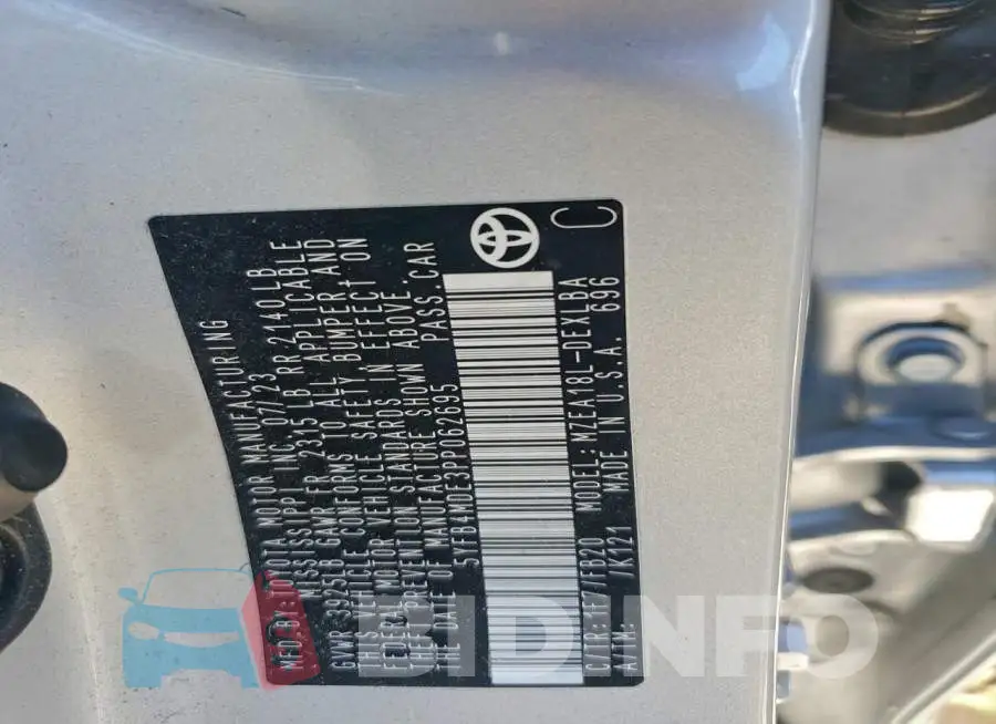 5YFB4MDE3PP062695 Photo# 13