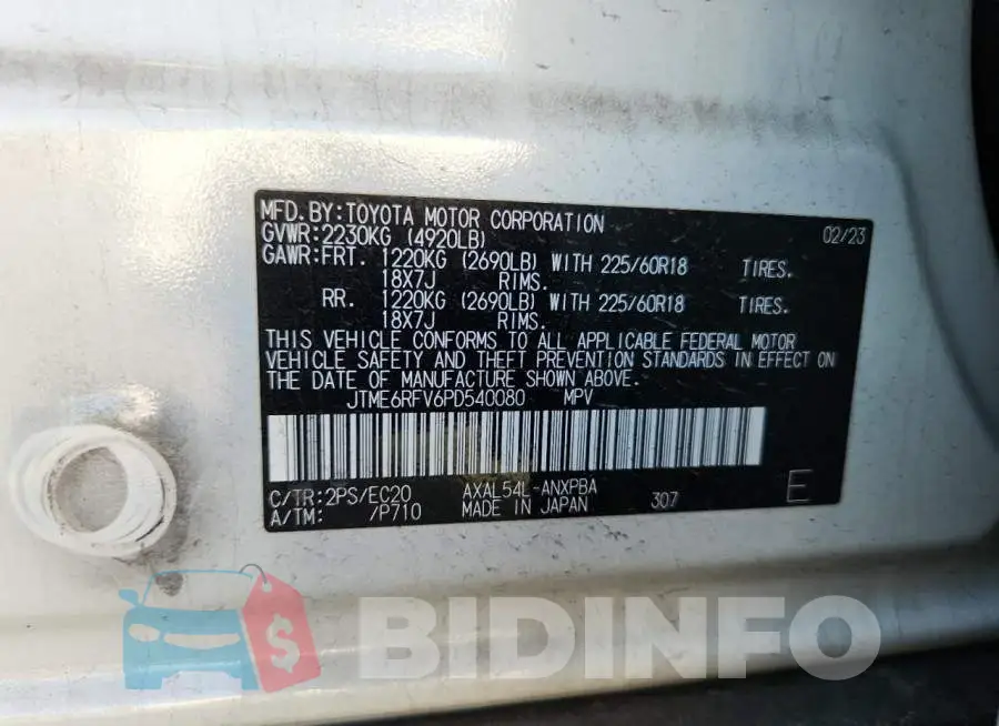 JTME6RFV6PD540080 Photo# 14