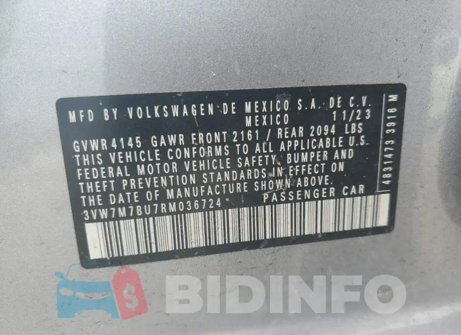 3VW7M7BU7RM036724 Photo# 12