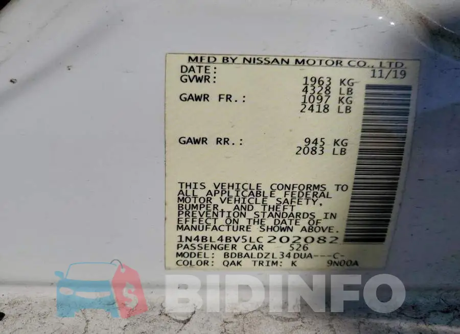 1N4BL4BV5LC202082 Photo# 12