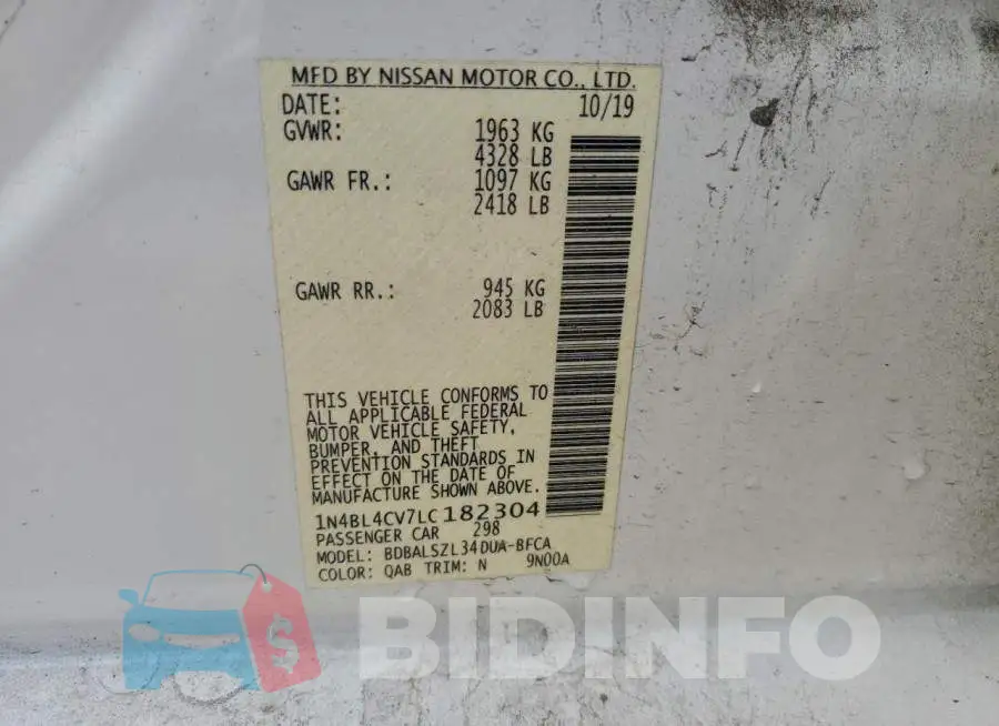 1N4BL4CV7LC182304 Photo# 12