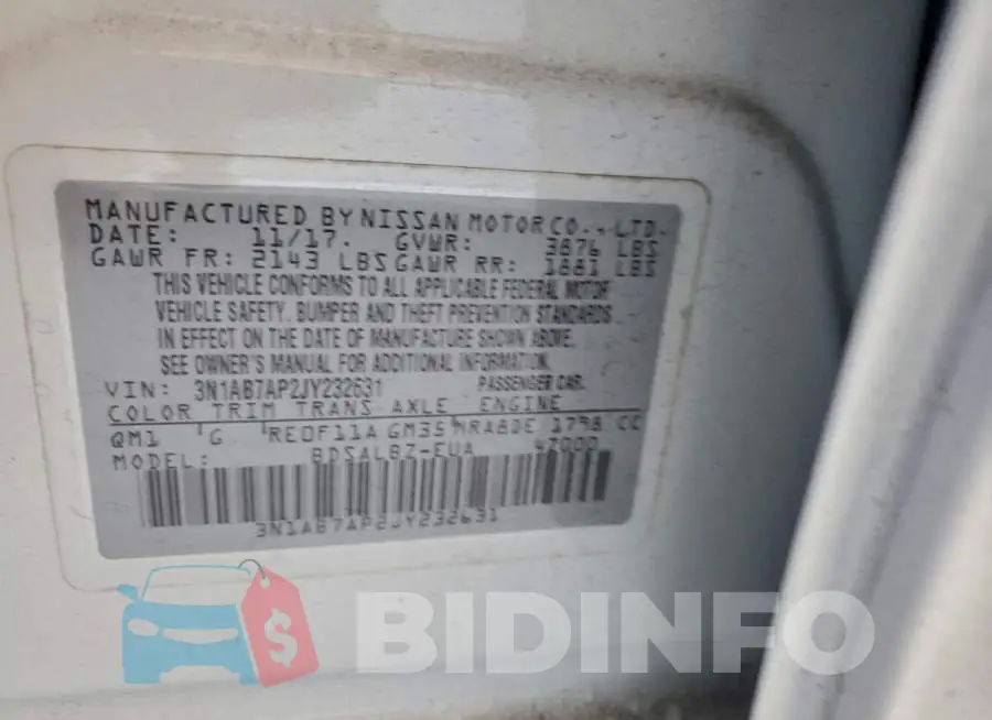 3N1AB7AP2JY232631 Photo# 13