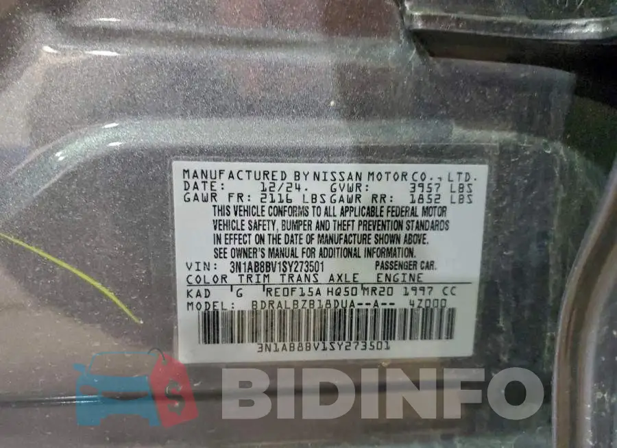 3N1AB8BV1SY273501 Photo# 12