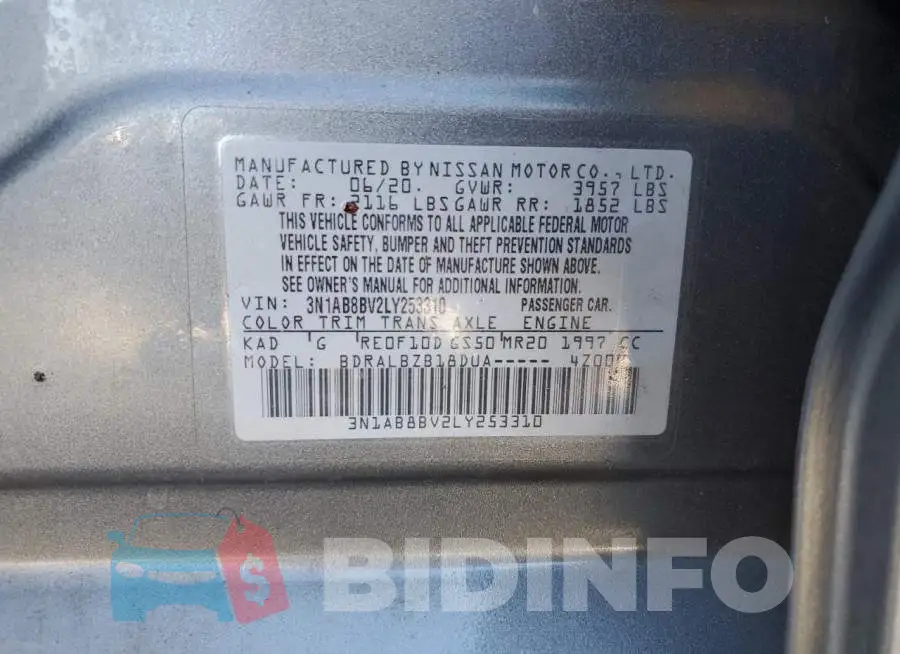 3N1AB8BV2LY253310 Photo# 13