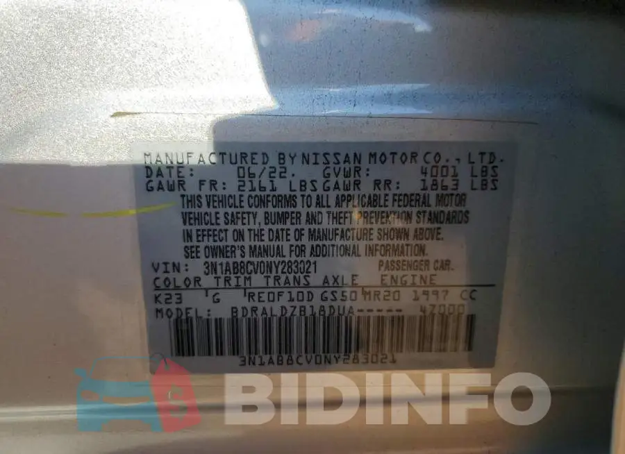 3N1AB8CV0NY283021 Photo# 12