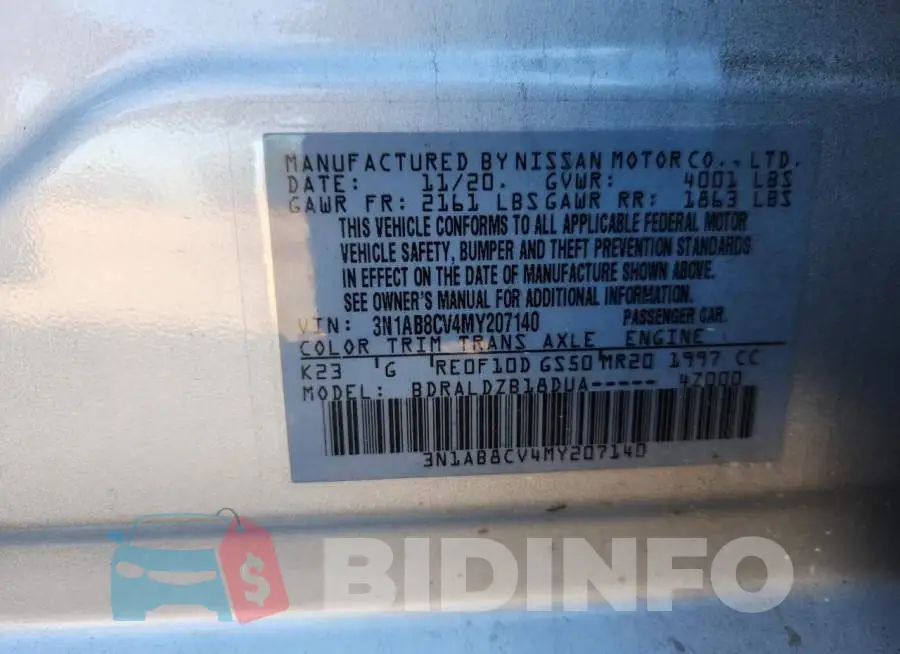 3N1AB8CV4MY207140 Photo# 13