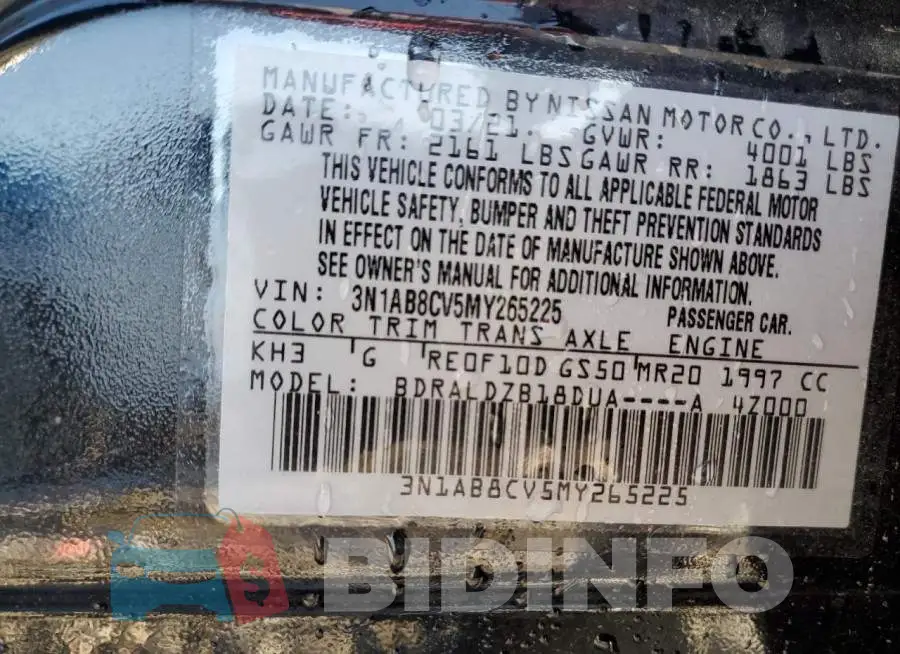 3N1AB8CV5MY265225 Photo# 12