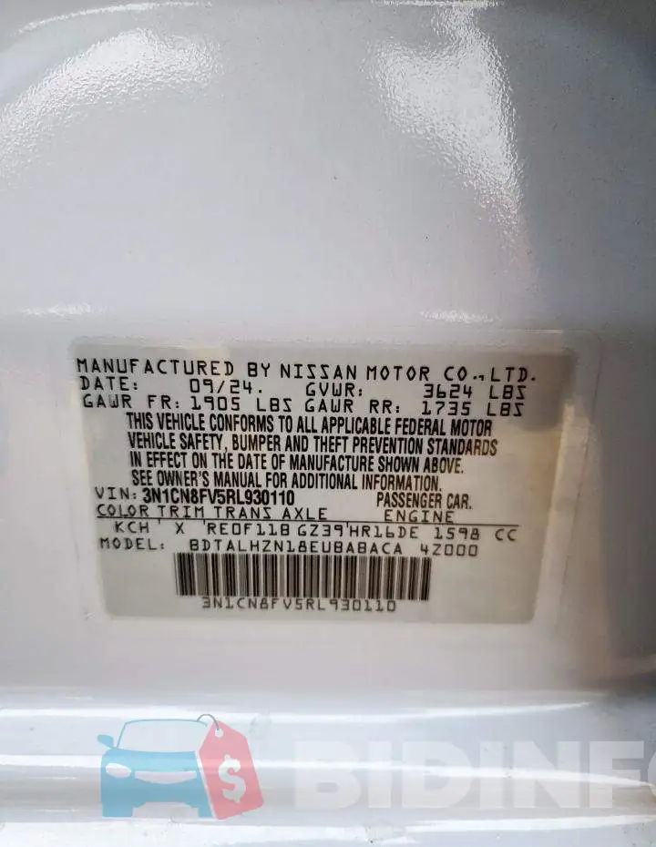 3N1CN8FV5RL930110 Photo# 12