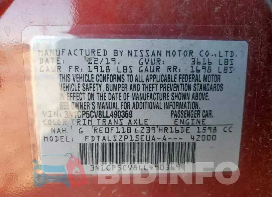 3N1CP5CV8LL490369 Photo# 14