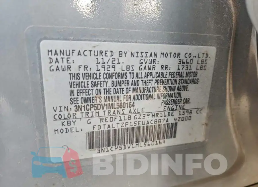 3N1CP5DV1ML560164 Photo# 13
