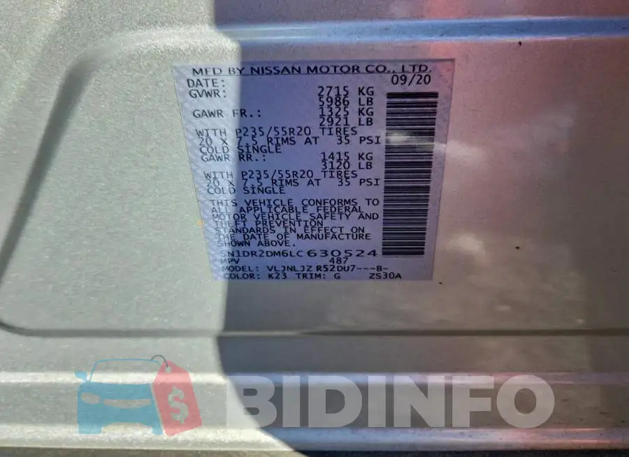 5N1DR2DM6LC630524 Photo# 13